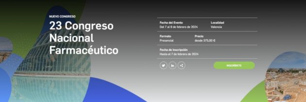 23 Congreso Nacional Farmacéutico. Valencia 2024.